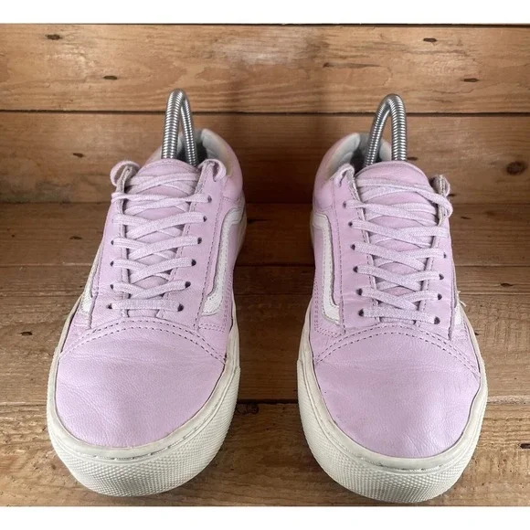 Van's Mens 6 Womens 7 Nude Pink Leather Old School Ultra Cush Shoes 500664 - Picture 2 of 12